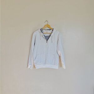 SALE! Men’s White Hudson & Barrow Subtle Striped 1/4 Zip Hoodie EUC